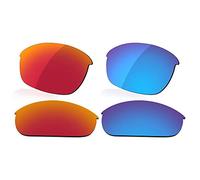 LenzReborn Polarized Lens Replacement for Oakley Half Jacket 2.0 OO9144 Sunglass - Fire Red+Ice Blue