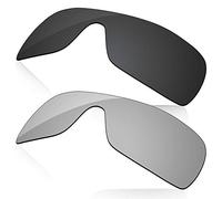 LenzReborn Polarized Lens Replacement for Oakley Turbine Rotor OO9307 Sunglass - Dark Black+Silver Grey