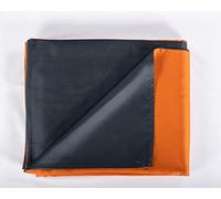 LENZUOLISSIMI - Duvet Cover 300 Threads Cotton Satin Single 250 x 200+50 cm Made in Italy - Orange/Blue Grey