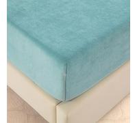 Lenzuolo con Angoli in Flanella 180x200cm Blu Chiaro Caldo Lenzuolo Inverno Elasticizzati Morbido Adatto per Materassi Fino a 25 cm di Altezza