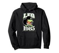 Leo 1985 Zodiac Queens Afro Astrology Birthday Pullover Hoodie