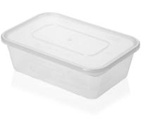 LEO 5 Clear Plastic Food Containers with Lids | 650ml | Microwavable | Freezer & Dishwasher Safe | Ideal for Meal Prep & Takeaway | Durable | Made in UK |