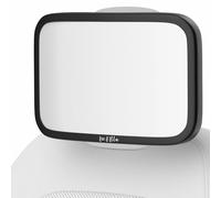 Leo and Ella - Tesla Baby Car Mirror - 11.4" Extra Large Fixed Headrest Baby Car Mirror Rear Facing - Crash Tested Shatterproof Design w/360° Adjustable Mount w/Elastic Strap