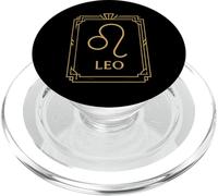 Leo Art Deco Zodiac Graphic PopSockets PopGrip for MagSafe