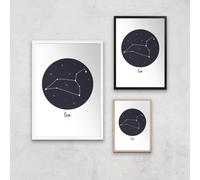 Leo Art Print - A4 - Wooden Frame