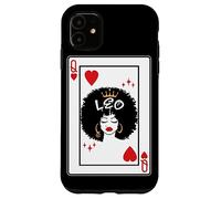 Leo Astrology Black Queen Hearts Blackjack Cards Poker Case for iPhone 11