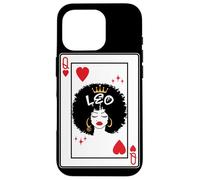 Leo Astrology Black Queen Hearts Blackjack Cards Poker Case for iPhone 16 Pro
