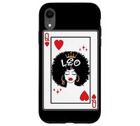Leo Astrology Black Queen Hearts Blackjack Cards Poker Case for iPhone XR