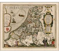 Leo Belgicus Reproduction Map of Belgium Netherlands & Luxembourg by Petrus Kaerius 1617, 23.25 x 28.75 inches
