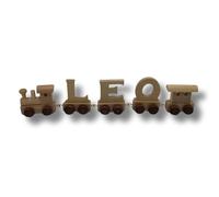 Leo Boys Name Train, Natural Childrens Alphabet Name Train, Natural