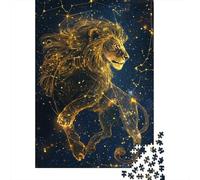 Leo Constellation Jigsaw Puzzle for Adults 1000 Piece Jigsaw Puzzle Night Sky Paper Relaxation Family Decor 38x26cm/1000pcs