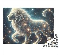 Leo Constellation Jigsaw Puzzle for Adults 1000 Piece Jigsaw Puzzle Night Sky Puzzle Game for Family Relaxation Focus Home Decor 38x26cm/1000pcs