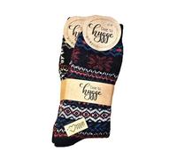Leo Design Norwegian Wool Socks for Men & Women, Winter Thermal Knitted, Scandinavian Nordic Crew Soft & Warm, Comfortable, Hygge cushioned Socks for cold weather, 2pair (Bundle 3, 3-5)