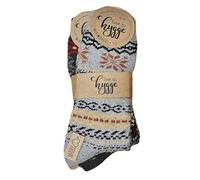 Leo Design Norwegian Wool Socks for Men & Women, Winter Thermal Knitted, Scandinavian Nordic Crew Soft & Warm, Comfortable, Hygge cushioned Socks for cold weather, 2pair (Bundle 4, 3-5)