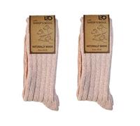 Leo Design Norwegian Wool socks for women, Natural Cosy Premium Nordic Style Winter Socks, Heavy wool, Thick soft & Warm sock, 2 Pack Thermal socks. (Pink, 6-8)