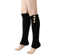 Leo Design Women's Leg Warmers | Cable Knit Pattern | Luxurious Soft Lambs Wool & Acrylic Blend for Winter | Cozy Fashion Accessory, One Size (1, Black)