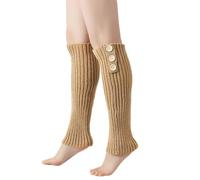 Leo Design Women's Leg Warmers | Cable Knit Pattern | Luxurious Soft Lambs Wool & Acrylic Blend for Winter | Cozy Fashion Accessory, One Size (1, Beige)