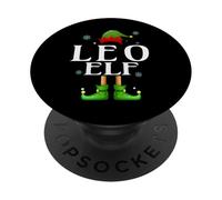 LEO Elf Xmas Funny Men's Family Matching Christmas LEO PopSockets Adhesive PopGrip