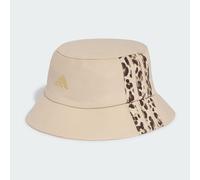 adidas Unisex Leo Graphic Bucket Hat, Crystal Linen/Khaki Six/Dark Brown/Gold met., S-M