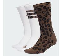 adidas Unisex Leo Graphic Socks 3 Pair Pack, earth strata/shadow brown/white, 6.5-8