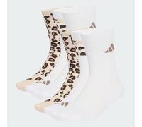 adidas Unisex Leo Graphic Socks 3 Pair Pack Socks, Crystal Linen/Khaki Six/dark brown, XL