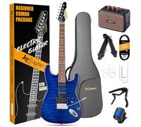 Leo Jaymz 39" Full Size ST Style Electric Guitar Starter Kit with SSH Pickup, 5W Portable Amp, Tuner, Gig Bag, Strap & Accessories(Blue Ocean 5W)