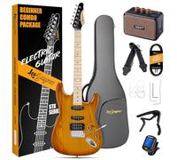 Leo Jaymz 39 Inch Full Size Electric Guitar Kit Electric Guitar Beginner Kits - Portable Amp,Digital Tuner,Gig Bag,Strap,Cable (Vinatage Sunburst)