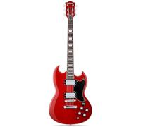 Leo Jaymz 39 Inch Solid Body Electric Guitar - Poplar Wood Body,Maple Neck and Laurel Wood Fretboard (Red)