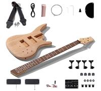Leo Jaymz DIY Electric Bass Guitar Kits -Roasted Ash Body,Roasted Maple Neck and Laurel Wood Fingerboard - Fully Components Included (IB 4Strings)