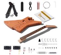 Leo Jaymz DIY Electric Guitar Kits - Mahogany Body, Mahogany Neck and Laurel Wood Fretboard - Fully Components Included(AX)