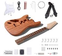 Leo Jaymz DIY ST Lefthand Style Electric Guitar Kits with Mahogany Body and Maple Neck - Laurel wood Fretboard and All Components Included (ST Lefthand)