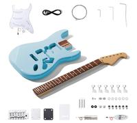 Leo Jaymz DIY ST Style Electric Guitar Kits,Spray-painted Mahogany Body,Laurel Wood Fingerboard and Maple Neck, including all Components (ST-Sonic Blue)