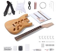 Leo Jaymz Diy St Style Electric Guitar Kits with Roasted Pine Body and Maple Arm - Blonde Wood Scale, Handle, All Components Included (Pine St)
