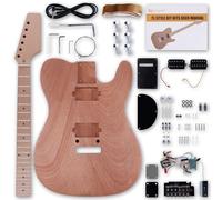 Leo Jaymz DIY TL Style Electric Guitar Kits Roasted Maple Neck and Maple Fingerboard - Mahogany Body and Frameless Pickups - 2 point tremolo bridge - Pluggable wires(TL-M)