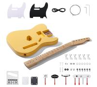 Leo Jaymz DIY TL Style Electric Guitar Kits,Spray-painted Mahogany Body,Maple Neck, including all Components (TL Cream Yellow)