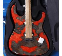 Leo Jaymz Electric Guitar Hurricane Deluxe See What You Get Series, Mahogany Body, Roasted Maple Neck, Rosewood Fretboard, Locking Tuners, Rounded Frets, Case