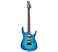 Leo Jaymz Electric Guitar Monsoon Series - Reverse Headstock, Mahogany Body,Roasted Maple Neck,Rosewood Fretboard,Locking Tuners,Rounded End Frets,AlnicoV Pickups,Fixed Hardtail Bridge (Blue Ocean)