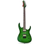 Leo Jaymz Electric Guitar Monsoon Series - Reverse Headstock, Mahogany Body,Roasted Maple Neck,Rosewood Fretboard,Locking Tuners,Rounded End Frets,AlnicoV Pickups,Fixed Hardtail Bridge (Green Ocean)