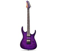 Leo Jaymz Electric Guitar Monsoon Series - Reverse Headstock, Mahogany Body,Roasted Maple Neck,Rosewood Fretboard,Locking Tuners,Rounded End Frets,AlnicoV Pickups,Fixed Hardtail Bridge (Violet Ocean)