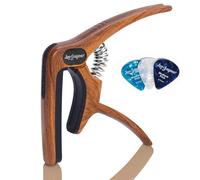 Leo Jaymz Heavy Duty Guitar Capo for Acoustic/Electric Guitars, Guitar Clip made of Zinc Alloy Metal, Guitar Clamp for Bass Classical Guitar, Ukulele, Mandolin,Banjo (Wood Grain)