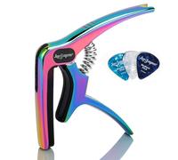 Leo Jaymz Heavy Duty Guitar Capo for Acoustic/Electric Guitars, Guitar Clip made of Zinc Alloy Metal, Guitar Clamp for Bass Classical Guitar, Ukulele, Mandolin,Banjo (Dazzling Purple)