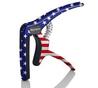 Leo Jaymz Heavy Duty Guitar Capo for Acoustic/Electric Guitars, Guitar Clip made of Zinc Alloy Metal, Guitar Clamp for Bass Classical Guitar, Ukulele, Mandolin,Banjo (US Flag)