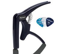 Leo Jaymz Heavy Duty Guitar Capo for Acoustic/Electric Guitars, Guitar Clip made of Zinc Alloy Metal, Guitar Clamp for Bass Classical Guitar, Ukulele, Mandolin,Banjo (Black)