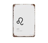 Leo July August Birthday Gift Zodiac Astrology Retro Poster Metal Tin Sign Chic Art Retro Iron Painting Bar People Cave Cafe Family Garage Poster Wall Decoration 8x12inch(20x30cm)
