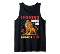 Leo King Born On August 6th Happy Birthday to Me Daddy Son Tank Top