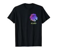 Leo Lion Geometric Zodiac Sign Birthday Value Graphic T-Shirt, Men, Black, M