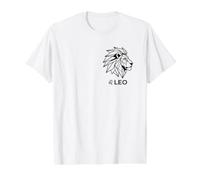 Leo Lion Geometric Zodiac Sign Birthday Value Graphic T-Shirt, Men, White, M