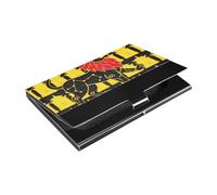 Leo Lion Yellow Black Ultra-thin business card holder With Leather & Stainless Steel card storage for Business Meeting Use