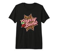 Leo Look Vintage Retro Cherry Bomb Tattoo Rockabilly Women Premium T-Shirt