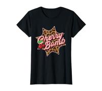 Leo Look Vintage Retro Cherry Bomb Tattoo Rockabilly Women T-Shirt